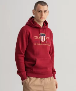 Gant Archive Shield Hoodie Mahogany Red