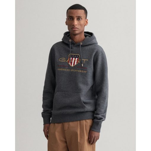 Gant Archive Shield Hoodie Antracit Melange