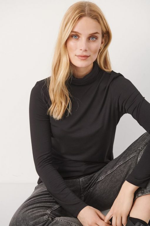 Part Two Efinas Rollneck T-shirt Black