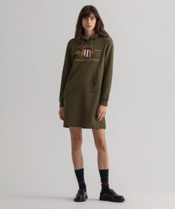 Gant Woman Archive Shield Hoodie Dress Racing Green