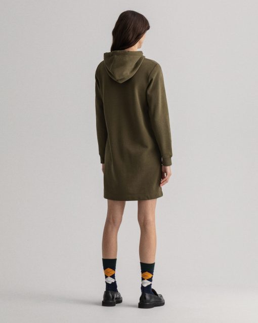 Gant Woman Archive Shield Hoodie Dress Racing Green