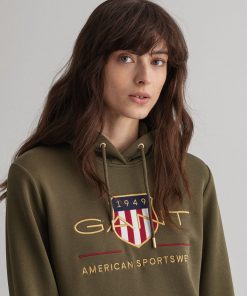 Gant Woman Archive Shield Hoodie Dress Racing Green