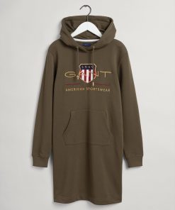 Gant Woman Archive Shield Hoodie Dress Racing Green