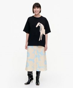Marimekko Helmihopea Musta Tamma T-shirt Black