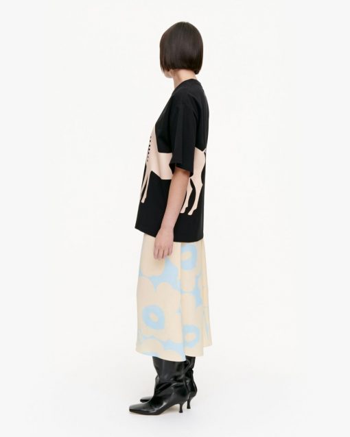 Marimekko Helmihopea Musta Tamma T-shirt Black