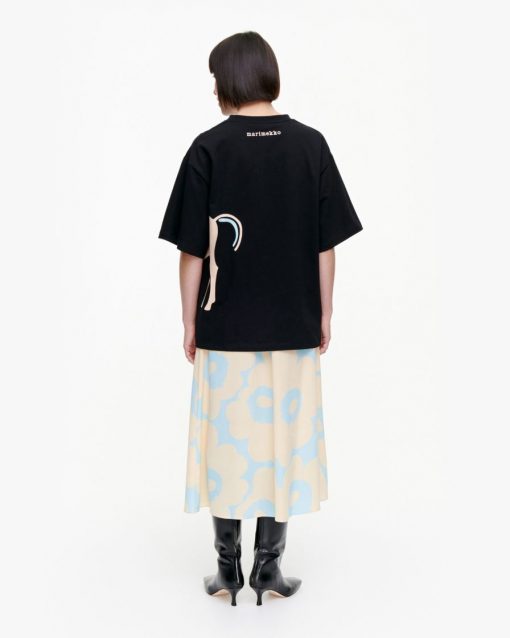 Marimekko Helmihopea Musta Tamma T-shirt Black