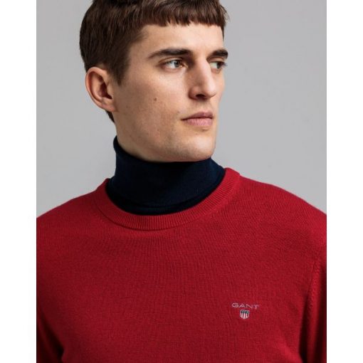 Gant Superfine Lambswool Crew Neck Jumper Bright Red
