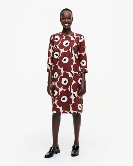 Marimekko Havaittu Pieni Unikko Dress Brown