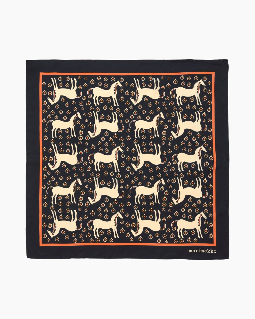 Buy Marimekko Josina Musta Tamma Scarf Black - Scandinavian
