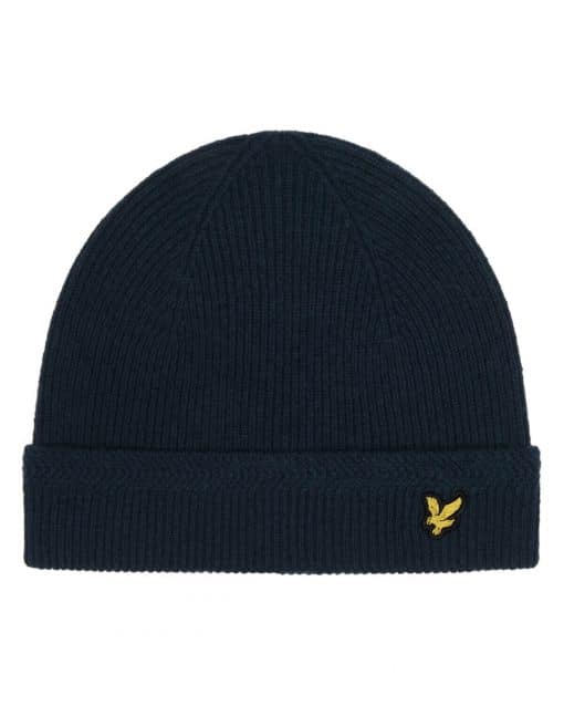 Lyle & Scott Racked Rib Beanie Dark Navy