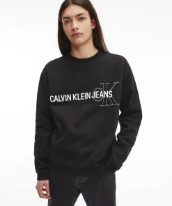 Calvin Klein Organic Cotton Logo Sweatshirt Black