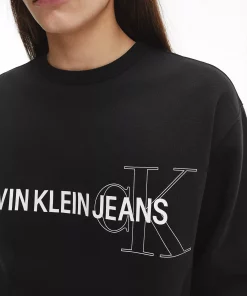 Calvin Klein Organic Cotton Logo Sweatshirt Black