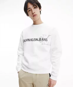 Calvin Klein Organic Cotton Logo Sweatshirt White