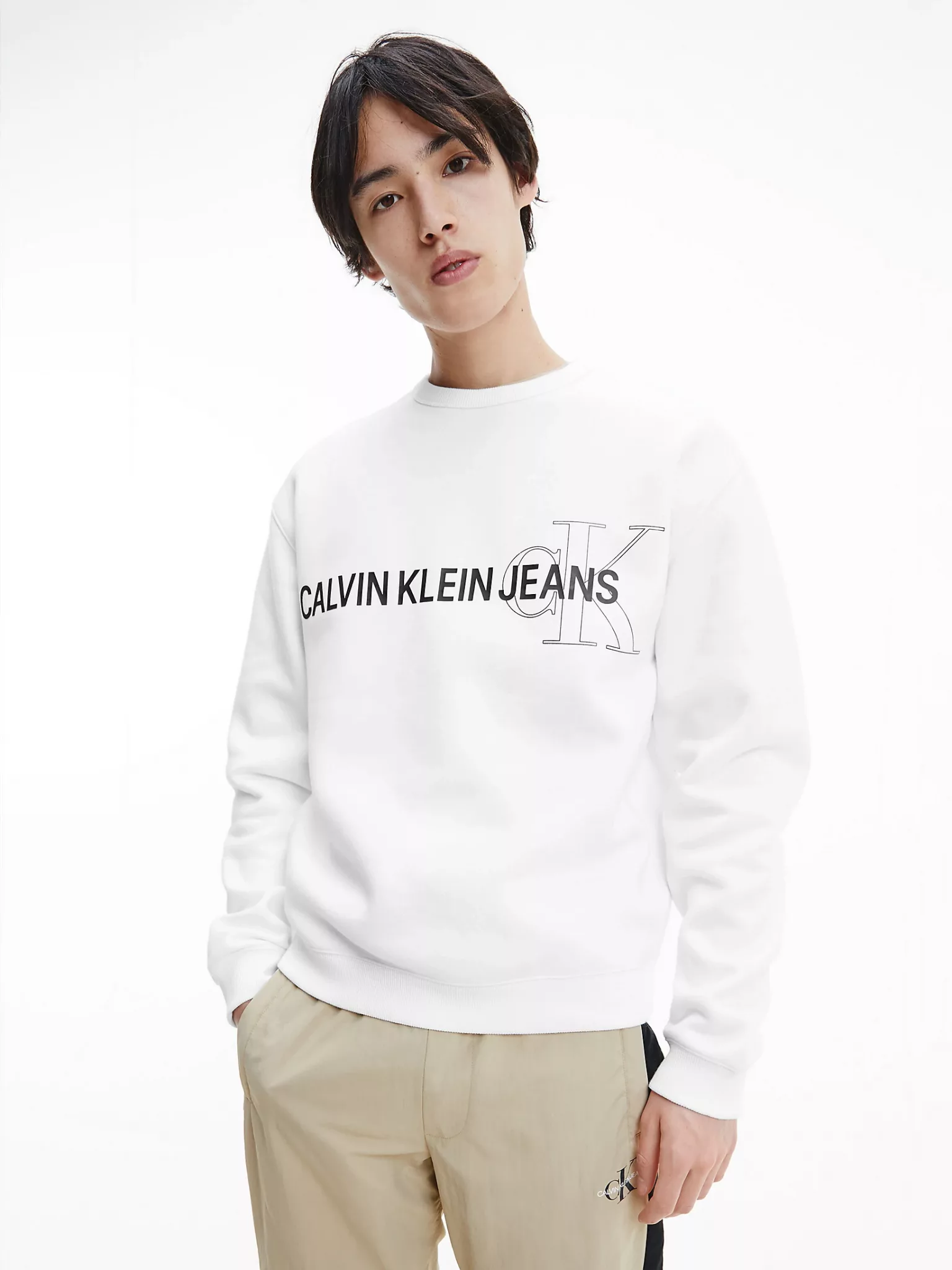 Calvin klein white sweatshirt online