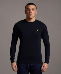 Lyle & Scott Cotton Merino Crew Jumper Dark Navy