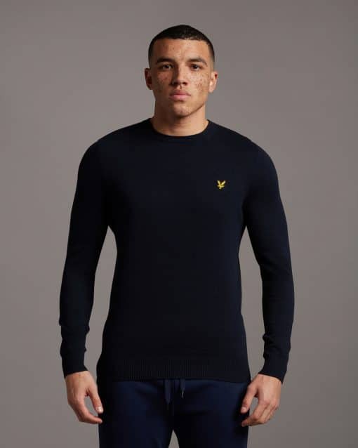 Lyle & Scott Cotton Merino Crew Jumper Dark Navy