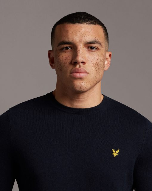 Lyle & Scott Cotton Merino Crew Jumper Dark Navy