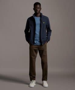 Lyle & Scott Crew Neck Lambswool Blend Jumper Slate Blue Marl