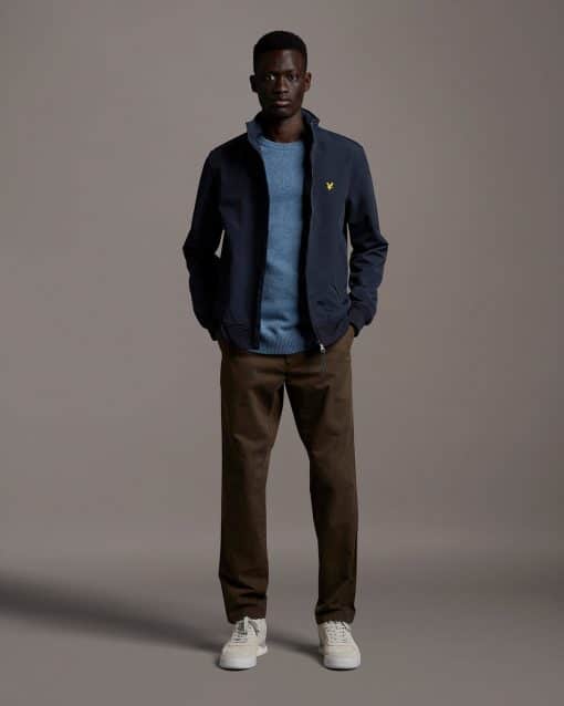 Lyle & Scott Crew Neck Lambswool Blend Jumper Slate Blue Marl