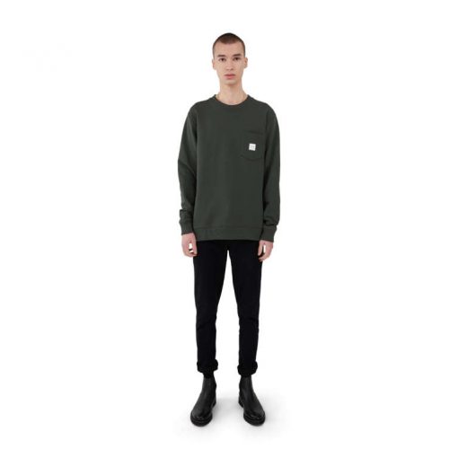 Makia Square Pocket Sweatshirt Dark Green