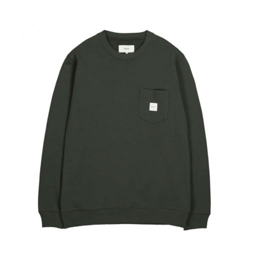 Makia Square Pocket Sweatshirt Dark Green