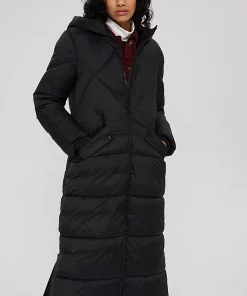 Esprit Long Quilted Coat Black