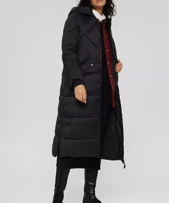 Esprit Long Quilted Coat Black