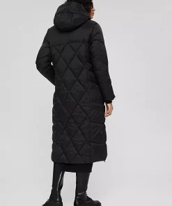 Esprit Long Quilted Coat Black