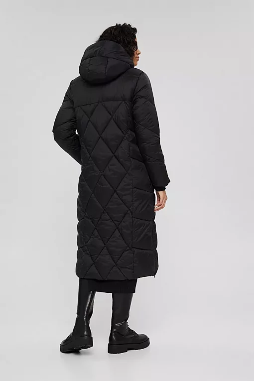 Esprit Long Quilted Coat Black