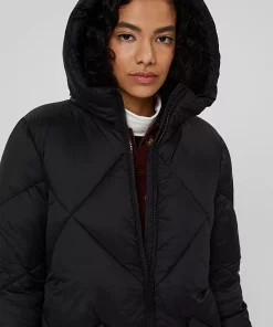 Esprit Long Quilted Coat Black