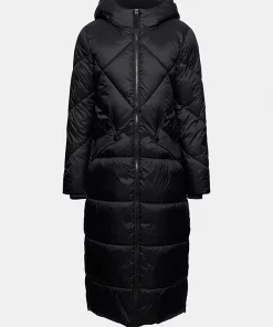 Esprit Long Quilted Coat Black