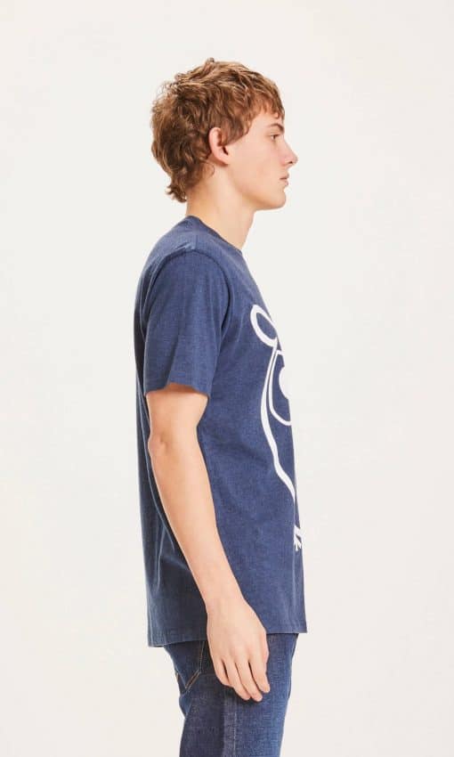 Knowledge Cotton Apparel Alder Basic Owl Tee Blue