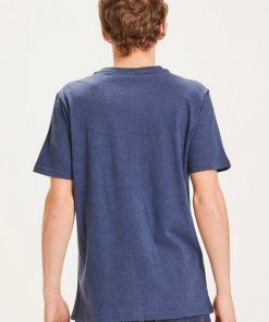 Knowledge Cotton Apparel Alder Basic Owl Tee Blue