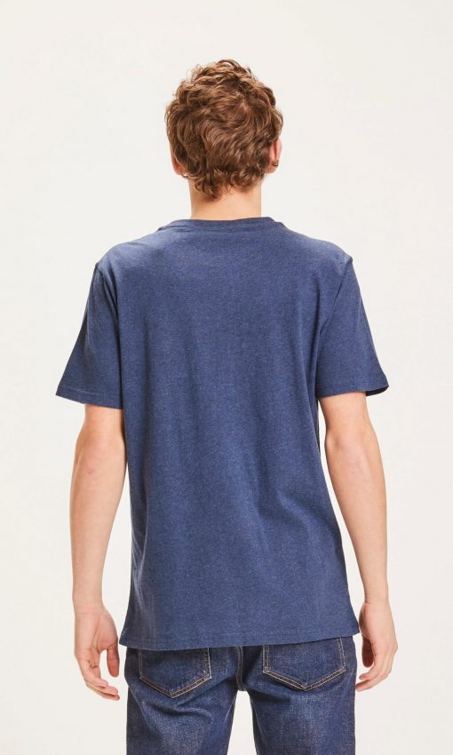 Knowledge Cotton Apparel Alder Basic Owl Tee Blue