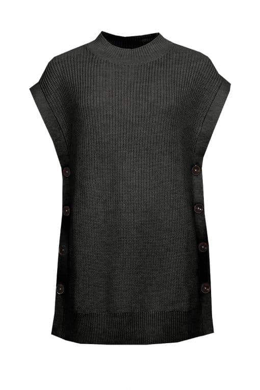 STI Riia Long Knit Vest Black