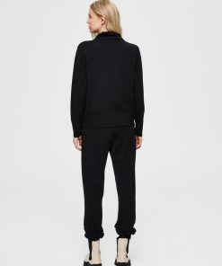 Selected Femme Sandra Merino Wool Jumper Black