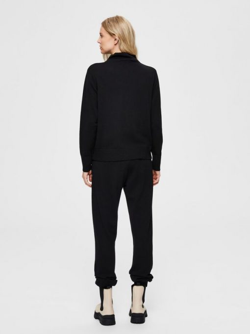 Selected Femme Sandra Merino Wool Jumper Black