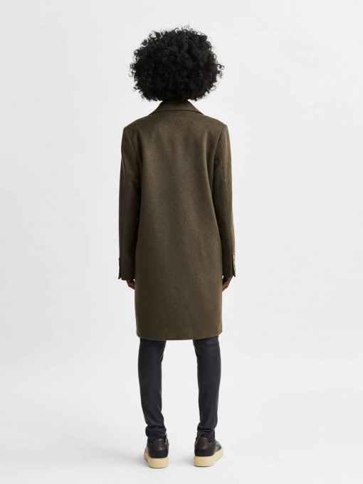 Selected Femme New Sasja Wool Blend Coat Tarmac