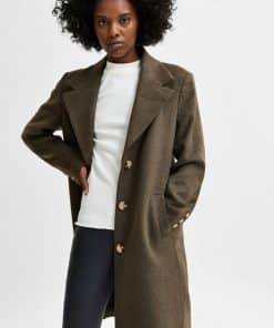 Selected Femme New Sasja Wool Blend Coat Tarmac