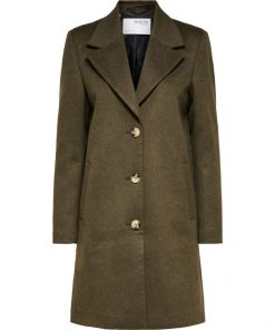 Selected Femme New Sasja Wool Blend Coat Tarmac