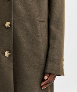 Selected Femme New Sasja Wool Blend Coat Tarmac