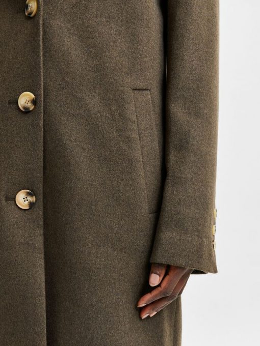 Selected Femme New Sasja Wool Blend Coat Tarmac