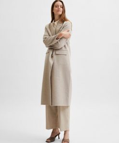 Selected Femme Tama Long Wool Coat Beige
