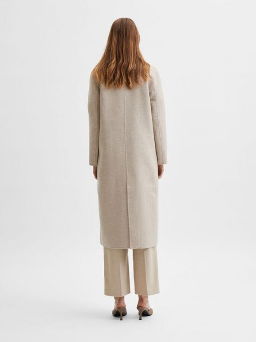 Selected Femme Tama Long Wool Coat Beige