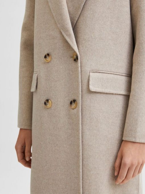Selected Femme Tama Long Wool Coat Beige