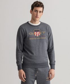 Gant Archive Shield C-Neck Antracite Melange