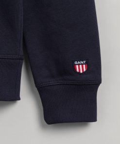 Gant Retro Shield Sweat Hoodie Evening Blue