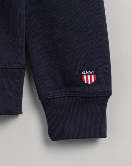 Gant Retro Shield Sweat Hoodie Evening Blue