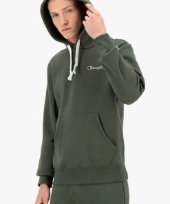 Champion Script Logo Hoodie Forest Green