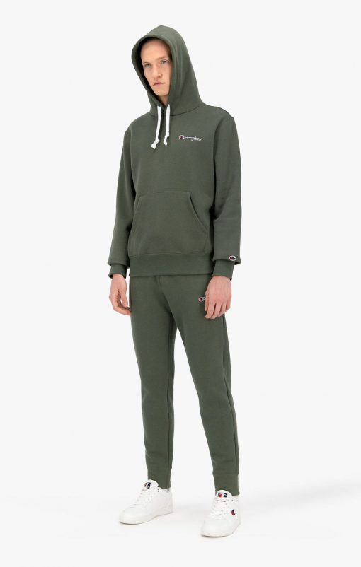 Champion Script Logo Hoodie Forest Green